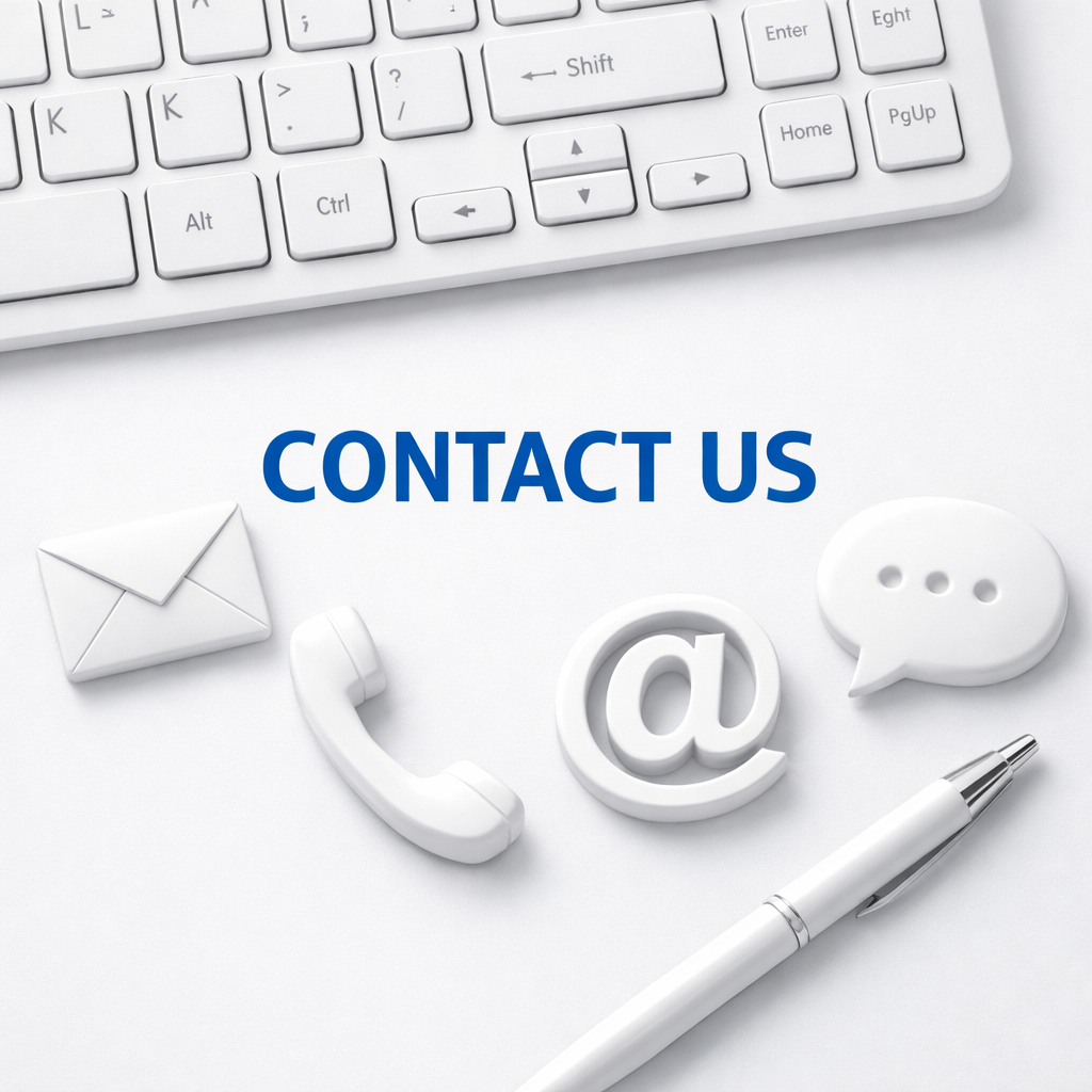 White Keyboard Contact Us Message-1